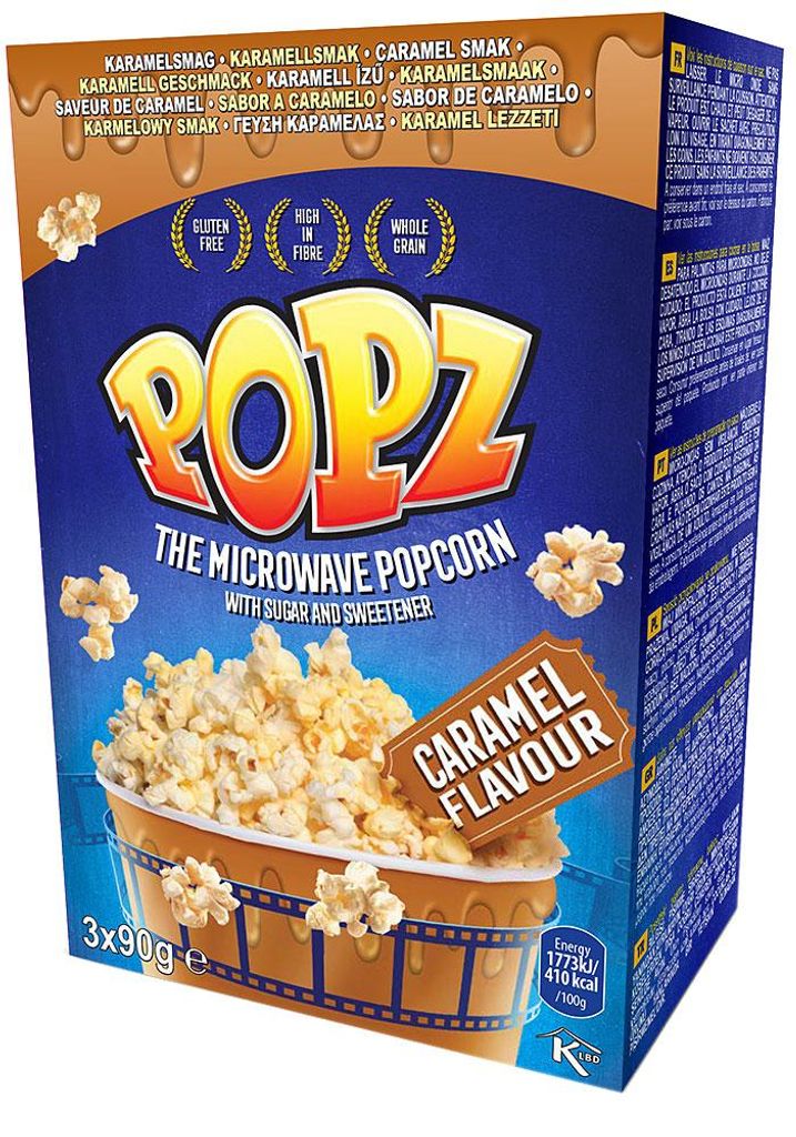 POPZ Mikrowellen Popcorn Karamell 270 g Produktbild 