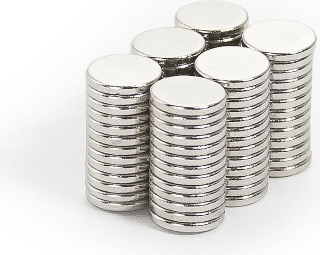 5 x Oblique Unique Neodym Magnet N38 ø 7 x 1 mm