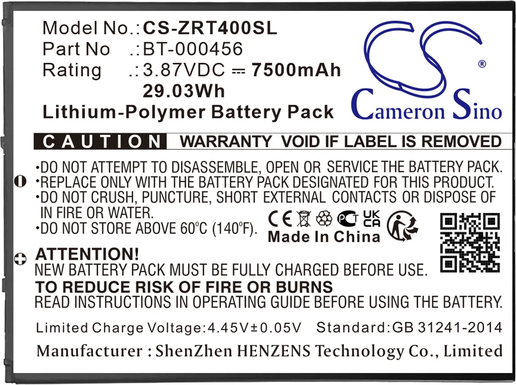 Batterie Zebra ET40 ET45 Solution contre les Coupures de Tablette
