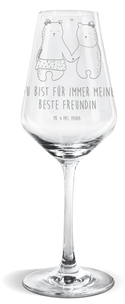 Mr. & Mrs. Panda Weinglas Bär Freundin - Transparent - Geschenk, Für Weißwein, wein glas, Beste Freund Liebe Liebesbeweis Verliebt Kumpel Kumpel...