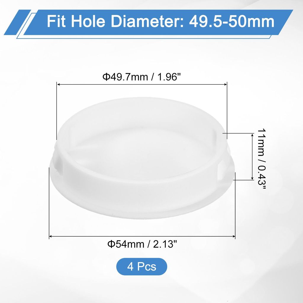 4 Stš¹ck 50mm (2") Abdeckkappen fš¹r Bohrl?cher, Nylon Blindstopfen Abdeckstopfen Wei?, runde Schnappverschluss Bohrungen fš¹r Bohrl?cher fš...