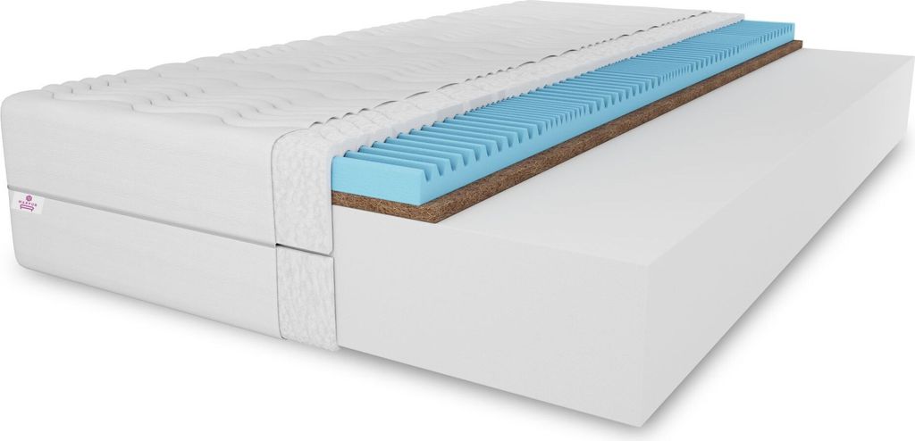 Kokosmatratze Paul mit Massageschicht, 160X200x15 cm, Härtegrad H3/H4, hochelastischer Schaum, Aloe-Vera-Bezug
