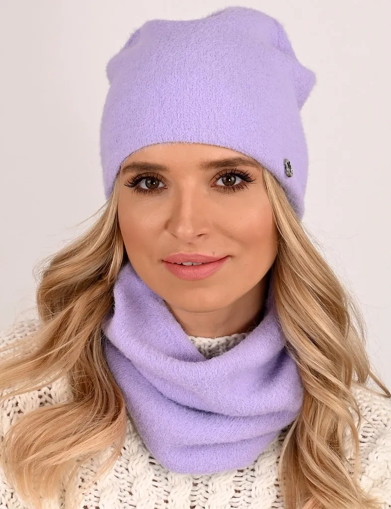 Set Invernale Viola Berretto e Sciarpa Alpaca Donna Mod. AL1 - 7