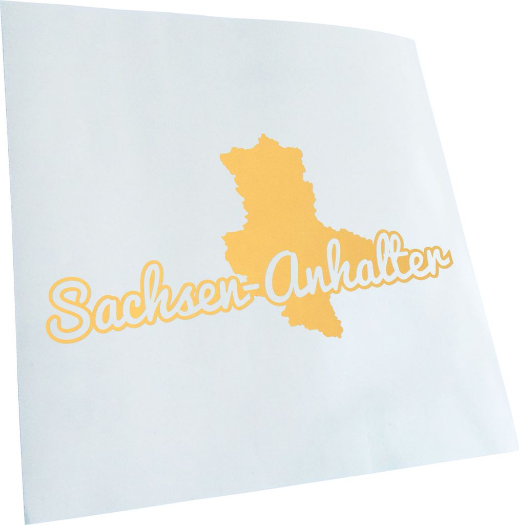 Kiwistar - Autoaufkleber - Sachsen-Anhalt Herkunft - Gelb - 20x10cm - Aufkleber für Auto, Laptop, Fahrrad, LKW, Motorrad mehrfarbig JDM Decal Racing