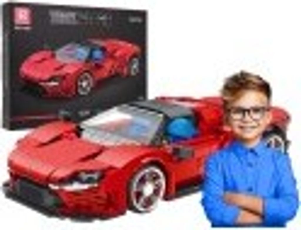 Rotes Sportwagen-Bausteinset, 1168 Teile.