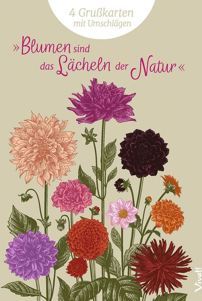 4er-Set Grußkarten »Blumen sind das Lächeln der Natur«