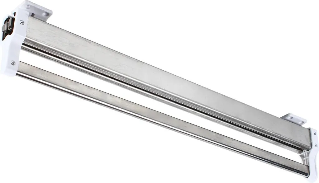 Asta appendiabiti per armadio - Portapantaloni estraibile su binario - Regolabile da 54,2 a 110 cm - Capacità 18-20 pantaloni - Portata oltre 25 kg - Metallo - Grigio chiaro