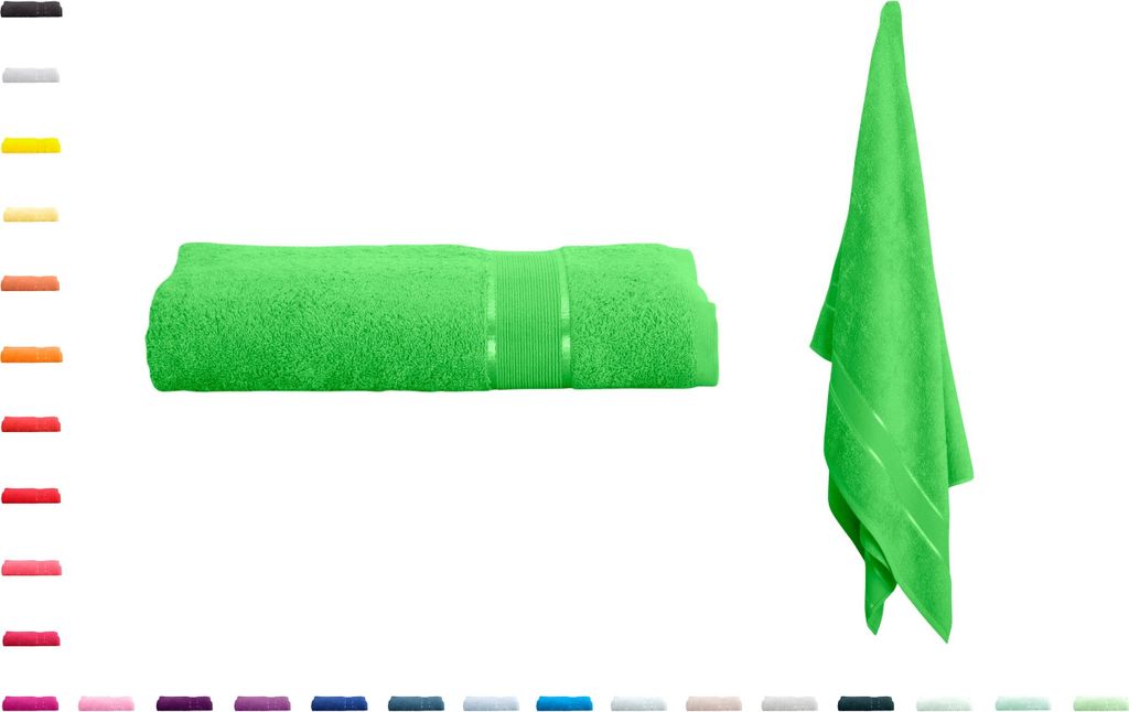 Badetuch Badetücher 100 x 150cm 100% Baumwolle Frottee 500g/m² t 26 Farben, Farbe:Weiss
