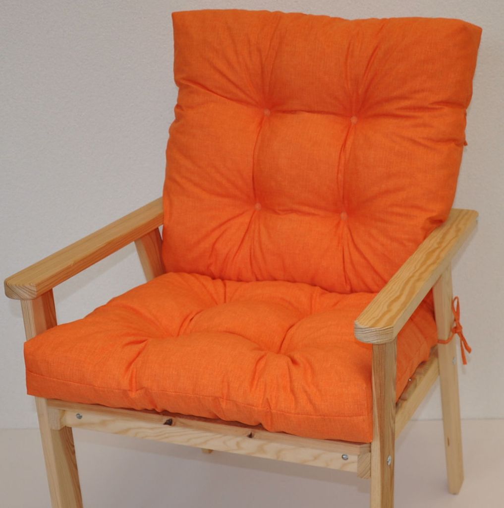 Polster für Gartenstuhl , Liegestuhl , Schaukelstuhl Nordic , Niedriglehner Auflage , Gr. 100 x 55 cm , Colore Arancione (orange)