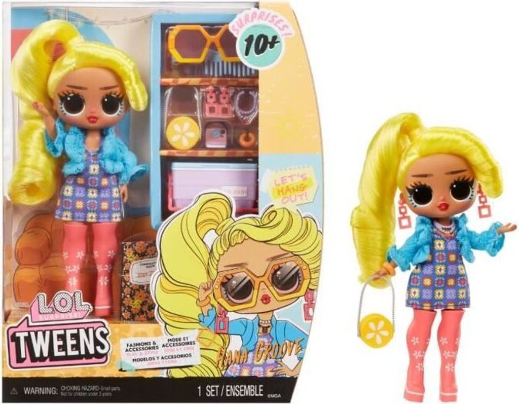 L.O.L. Surprise Tweens Hana Groove Modepuppe, 24 cm, 2 Outfits und Zubehör, Gelenkpuppe