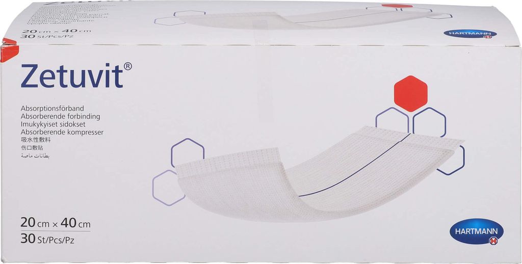 ZETUVIT Saugkompressen unsteril 20x40 cm Produktbild 