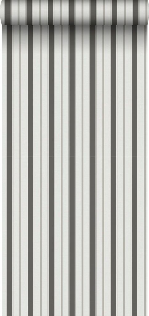 Sanders & Sanders Tapete Streifen Schwarz und Grau 53 cm x 10.05 m