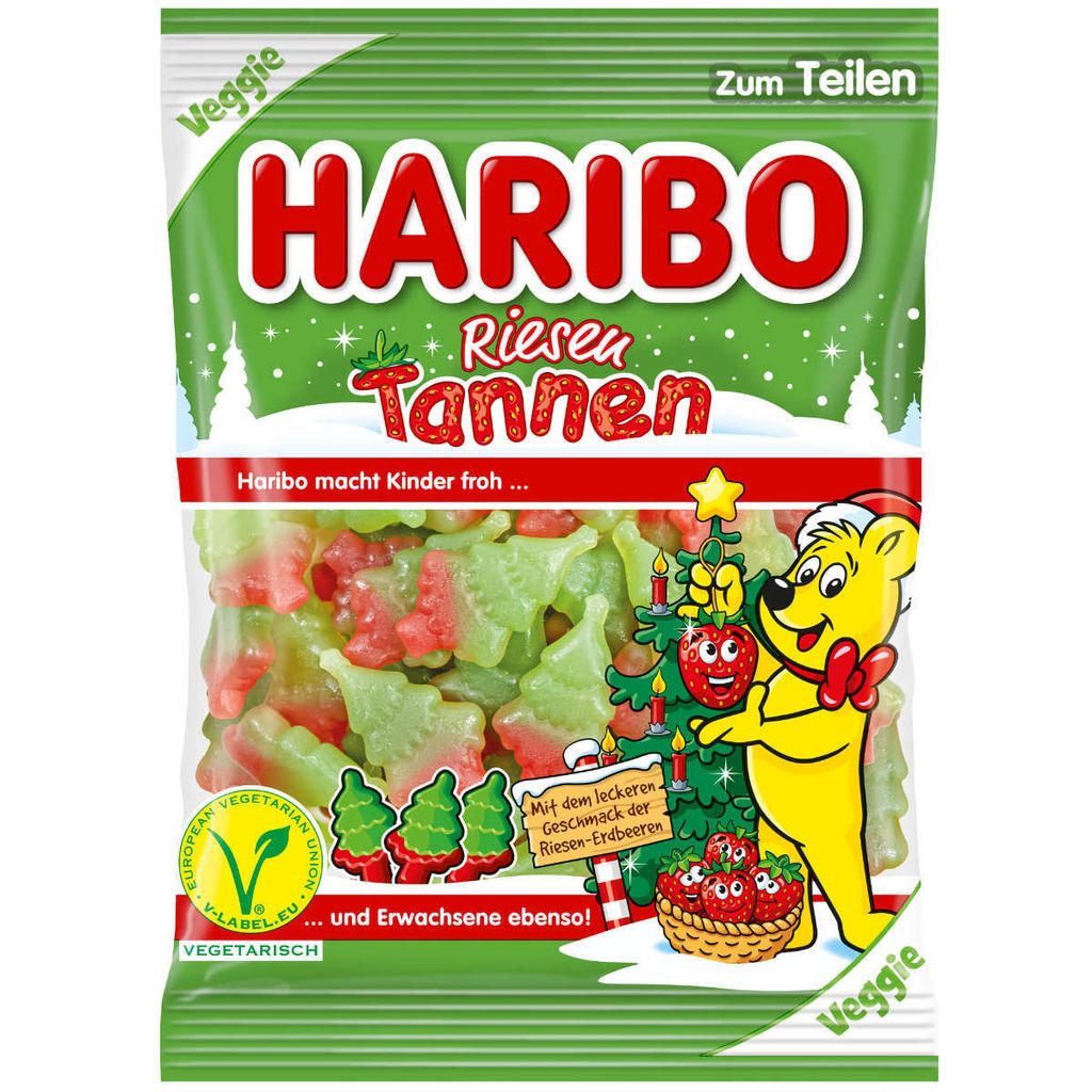 Haribo Riesen Tannen Fruchtgummi mit Erdbeergeschmack Produktbild 