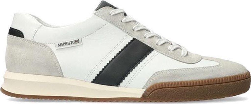 Mephisto Elyo Sneaker, Velours- / Glattleder kombi., hellgrau weiß blau komb., Wechselfußbett 42 1/2