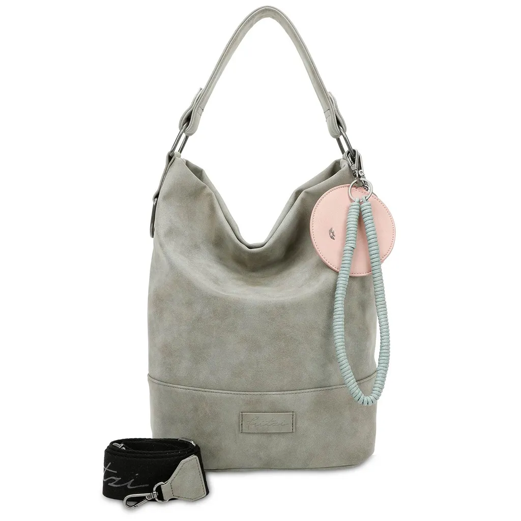 Fritzi aus Preußen borsa a tracolla Fritzi51N Olga Vintage Hobo Bag Rock grigio