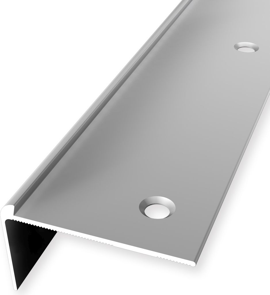 Treppenkantenprofil 44 x 48 x 2500 mm Winkelprofil Einfasshöhe 3 mm Aluminium hochwertig Versenkt Gebohrt Silber Küberit