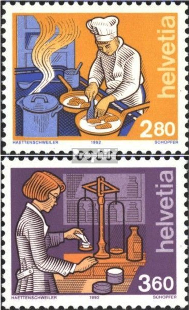 Briefmarken Schweiz 1992 Mi 1463-1464 (kompl.Ausgabe) postfrisch Freimarken