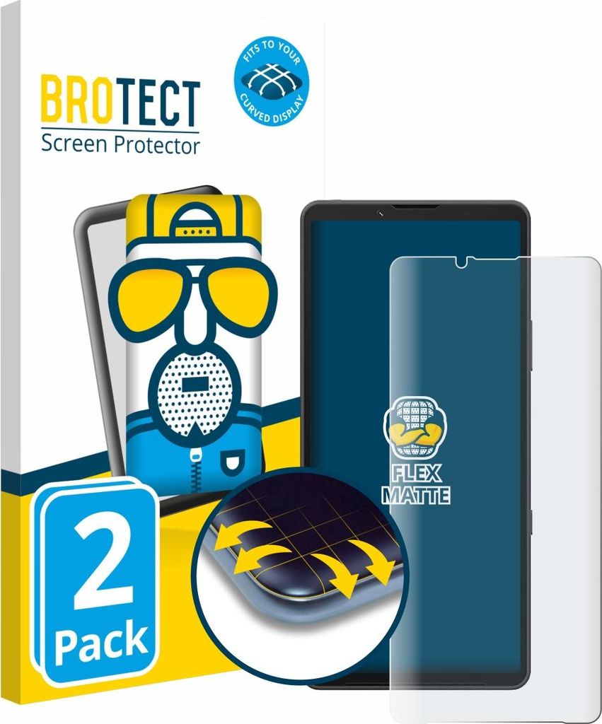 2x BROTECT Fullscreen Schutzfolie für Sony Xperia 10 VII (case-friendly) Displayschutz Folie Fullcover Matt Entspiegelungsfolie