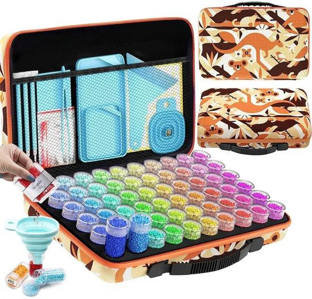 Kit Création Bijoux et Peinture Diamant Organisateur 60 Pots pour Artisans