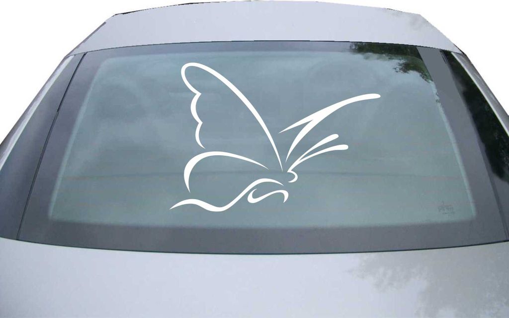 Indigos UG - Aufkleber Heckscheibe & Motorklappe DE2522 - weiß - 600x423 mm - Schmertterling - Auto Scheiben Fenster Heckklappe Tuning Racing JDM ...