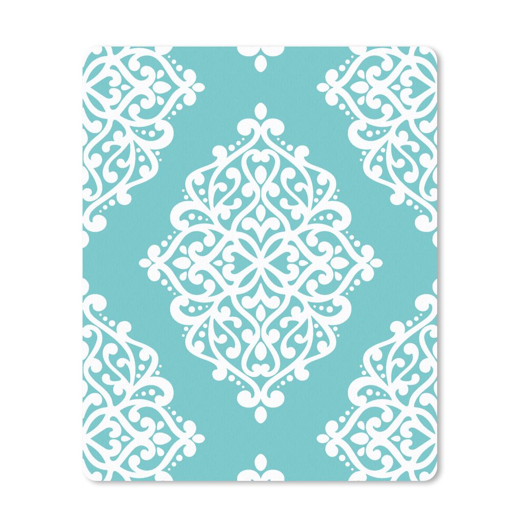 MuchoWow Mauspad Mousepad Blumen - Weiß - Blau - Vintage - Muster 19x23 cm - Mousepads - Maus Mat - Pad - Mausunterlage - Mauspads - Spielen