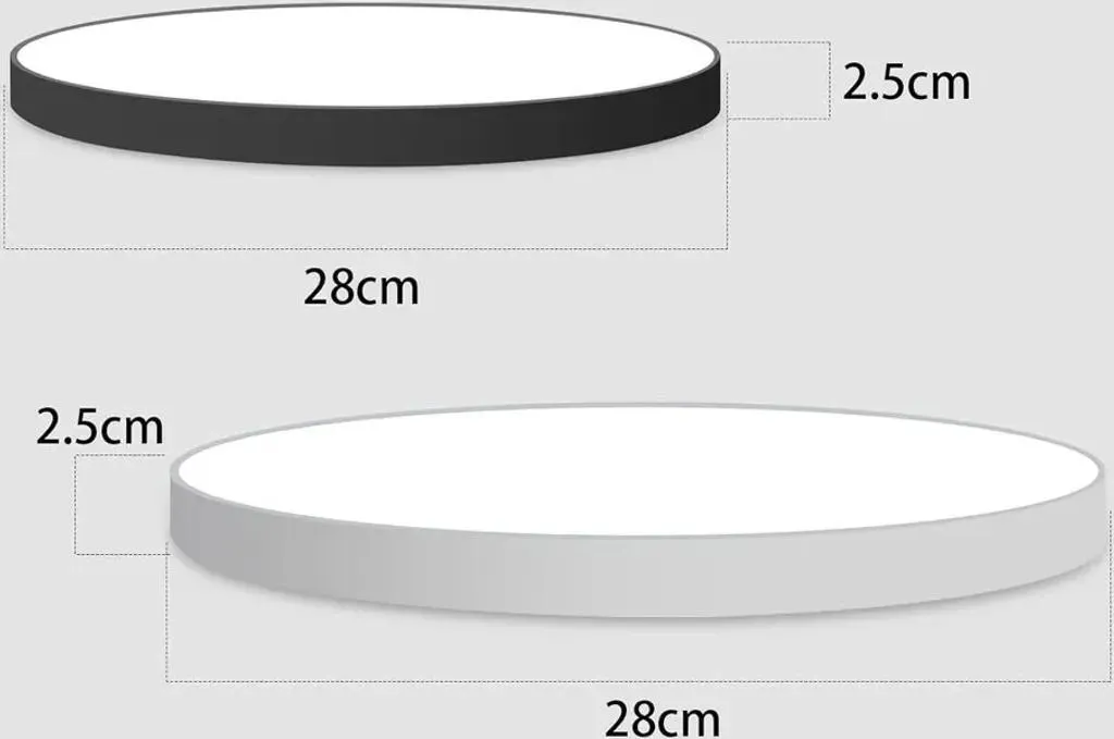Plafonnier LED Cuisine IP44 Plat 30W Noir Variable avec Télécommande - 4
