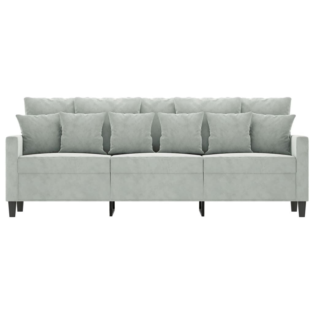 "im Sonderangebot" 3-Sitzer-Sofa - CLORIS - Couchgarnitur - Sofa Set Sitzmöbel - Hellgrau 180 cm Samt - 198 x 77 x 80 cm - DEMöbel2506840
