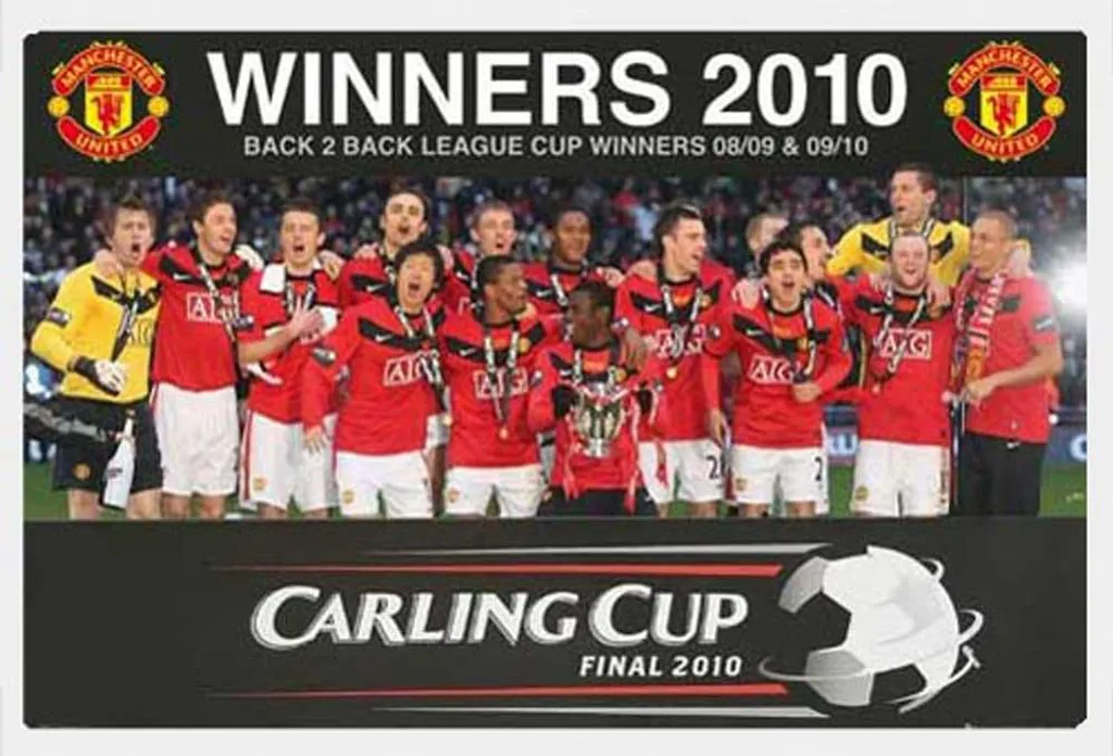 Poster Manchester United horizontal Shinsuke avec cadre MDF blanc maxi
