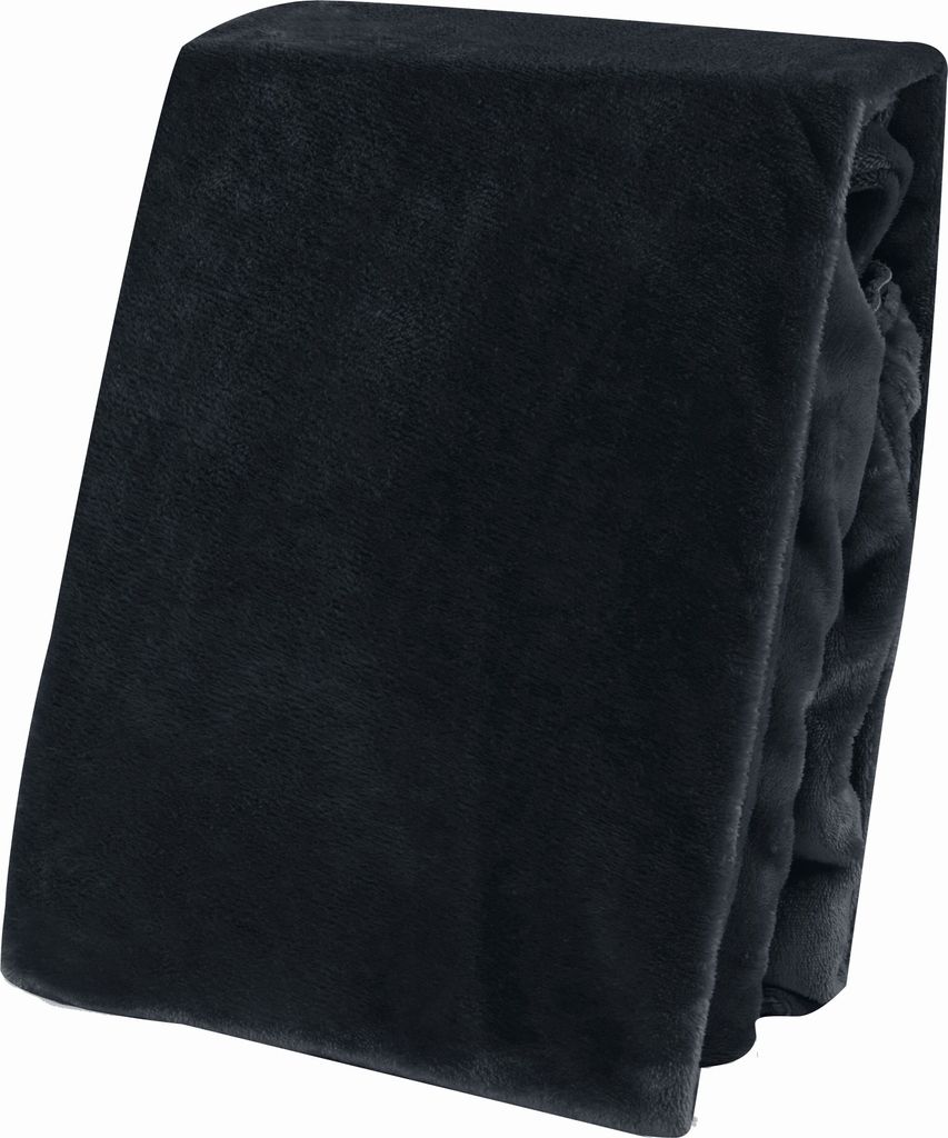 Winter Spannbettlaken Bettlaken Teddy Plüsch Flausch Kuschelig Cashmere Touch, Größe:180 x 200 cm - 200x200 cm, Farbe:Schwarz