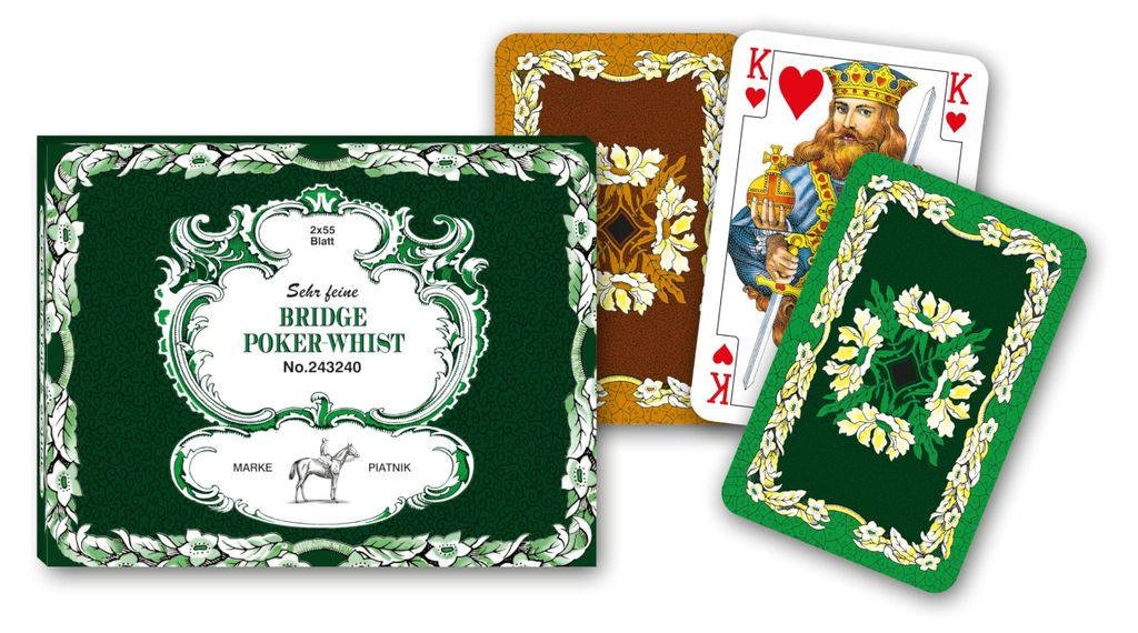 Piatnik 2432 - Bridge Poker Whist 2 x 55 Karten, grün