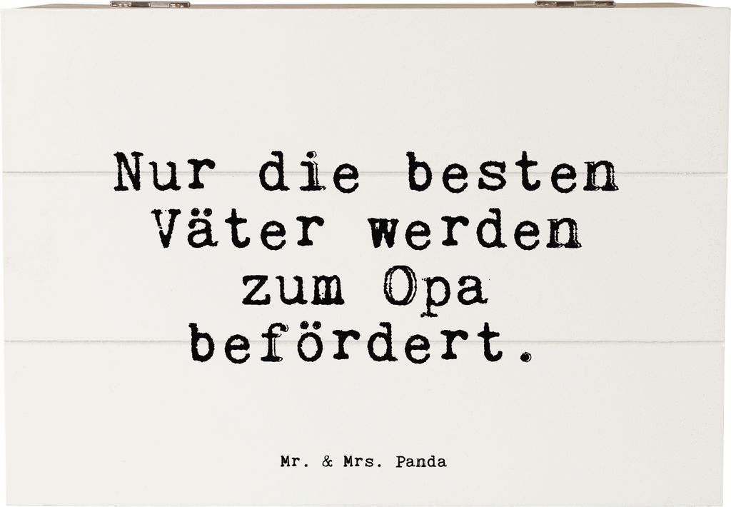 Mr. & Mrs. Panda Truhe Nur die besten Väter... 22 x 15 cm - Weiß - Geschenk, Schatzkiste, schöner Spruch, holzschachtel, Kiste, Papa, Holzbox, E...