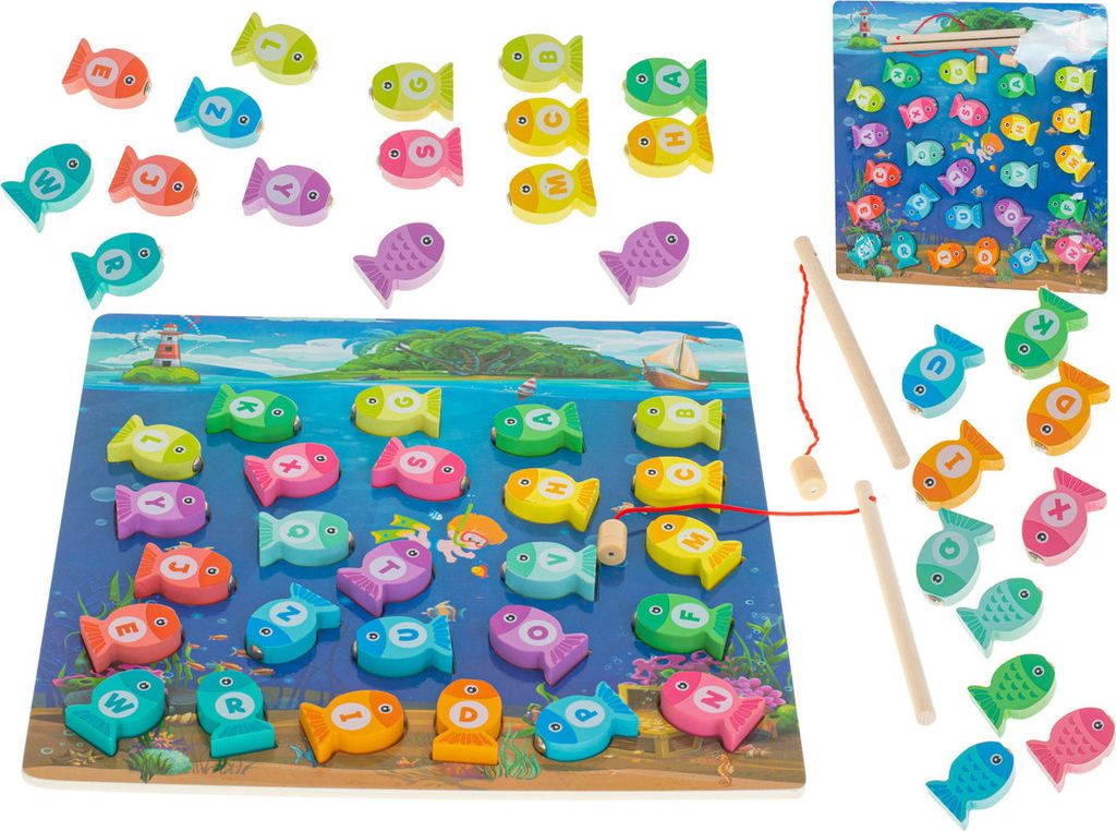 Montessori dřevěná hra s magnetem na rybaření ryb Obrázek produktu 