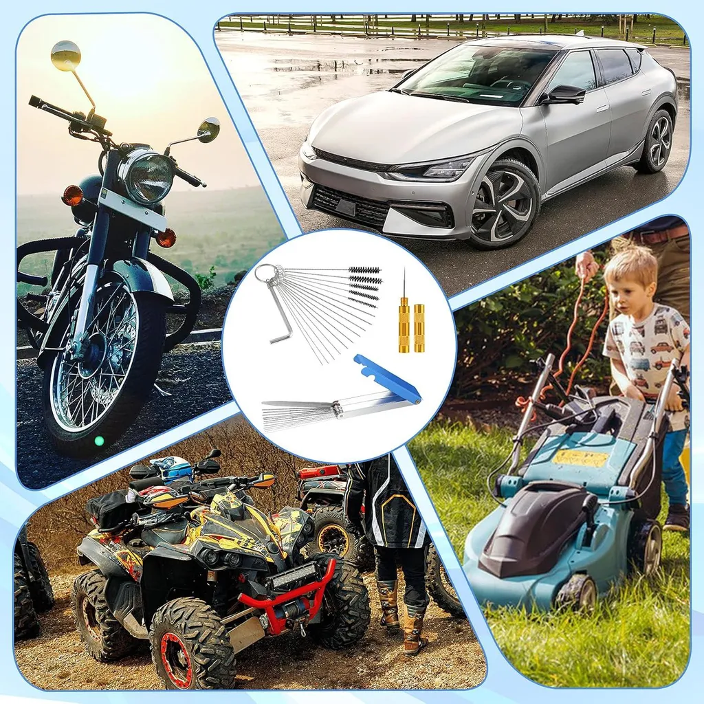 Set d'outils pour nettoyer carburateur : 13 fils et 10 aiguilles acier