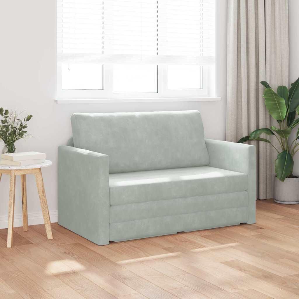 "Winterschlussverkauf "Schlafsofa - CLORIS - Bettsofa eleganten Design - 110cm Hellgrau Samt - 124 x 71 x 78 cm - DEMöbel1177078