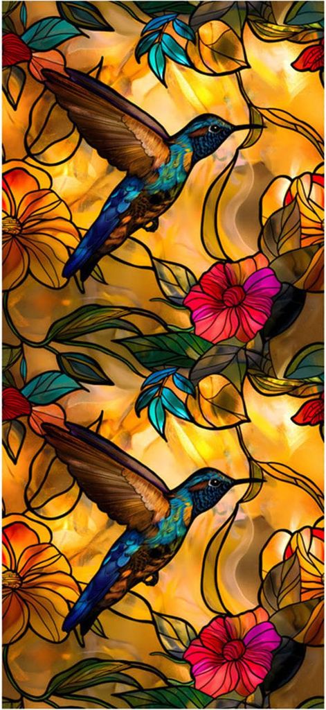 Statische Fensterfolie aus Buntglas, Vintage-Blumen, Sichtschutz, Sonnenschutz, Glashaftung, wasserdichte PVC-Fensterabdeckfolie