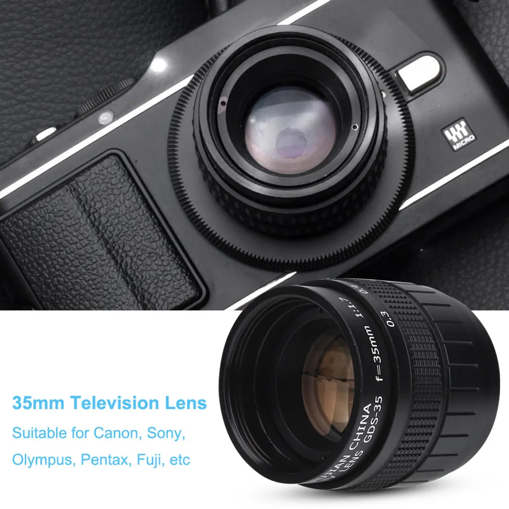 Objectif de caméra 35mm anti-flou pour vision nocturne circuit fermé