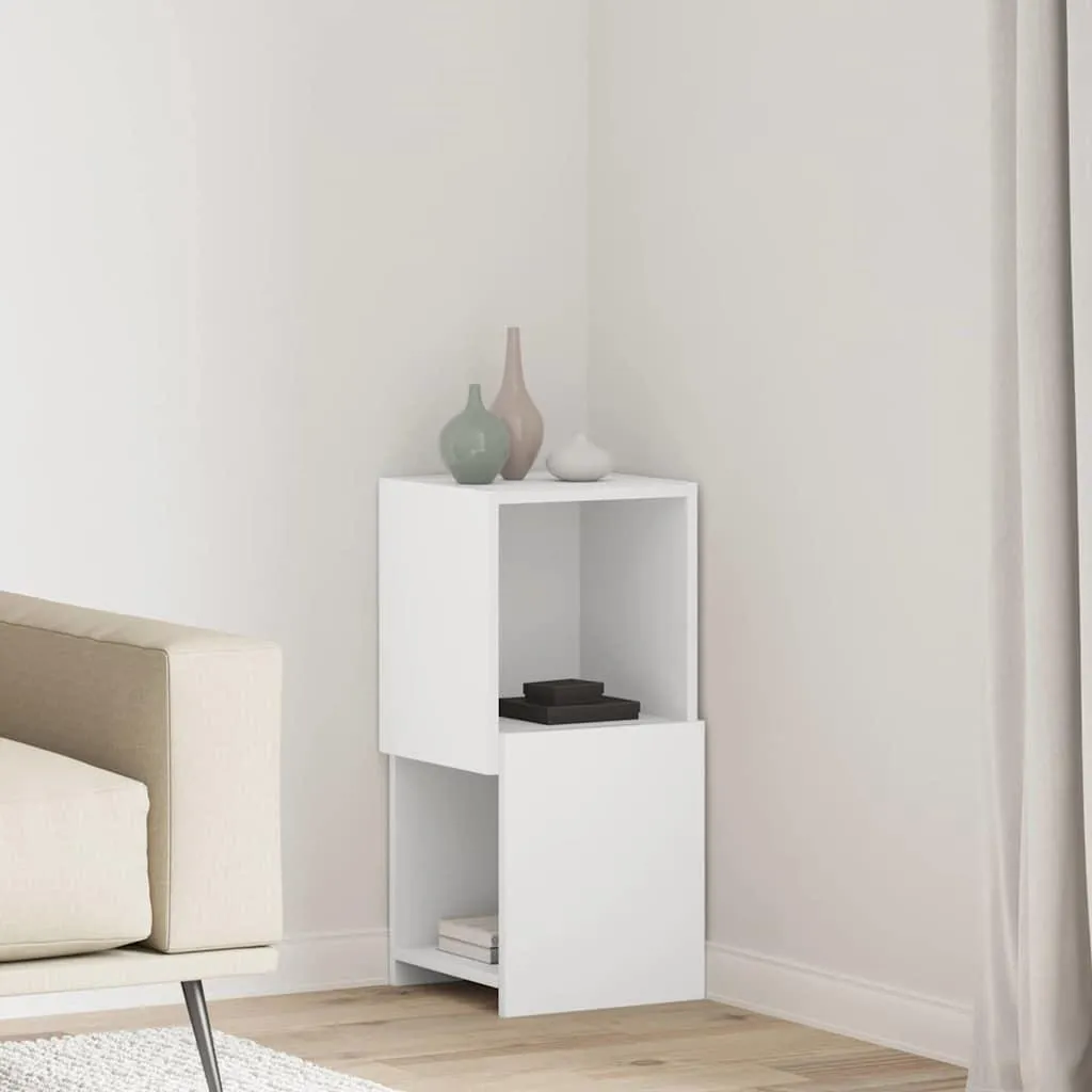 Cassettiera Angolare Legno Bianca 30cm CC2935 | Mobiletto Bagno e Camera