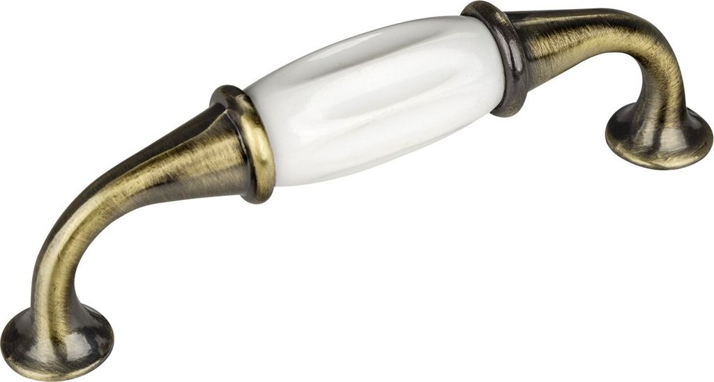 SOTECH Möbelgriff JOHANNA BA 96 mm Antik-Messing-Weiß Produktbild 