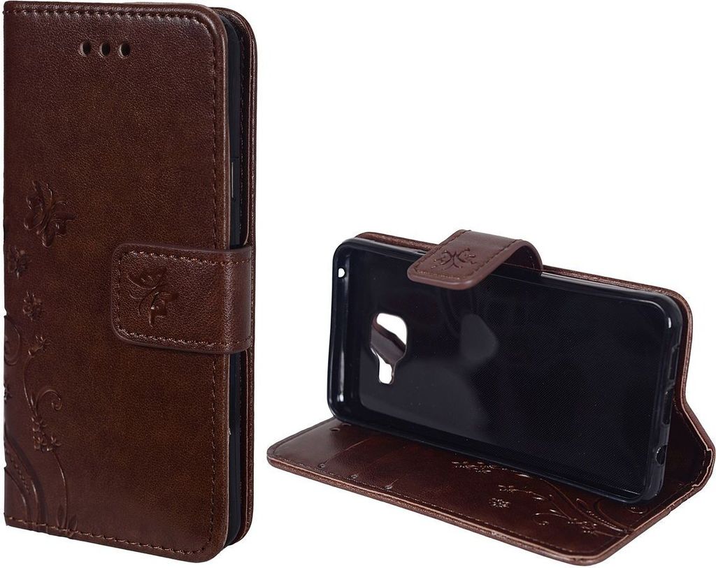 Schutz Hülle Blumen für Handy Samsung Galaxy A3 2016 Coffee