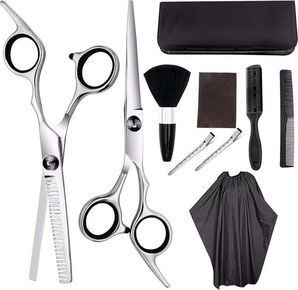 Semiprofessionelles Haarschneidescheren-Set für den Haushalt – 6-Zoll-Gerade- und Effilierschere, texturierende Friseurwerkzeuge
