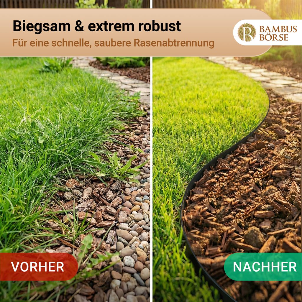 Rasenkante Giekante Mhkante schwarz aus HDPE Hhe 30 cm
