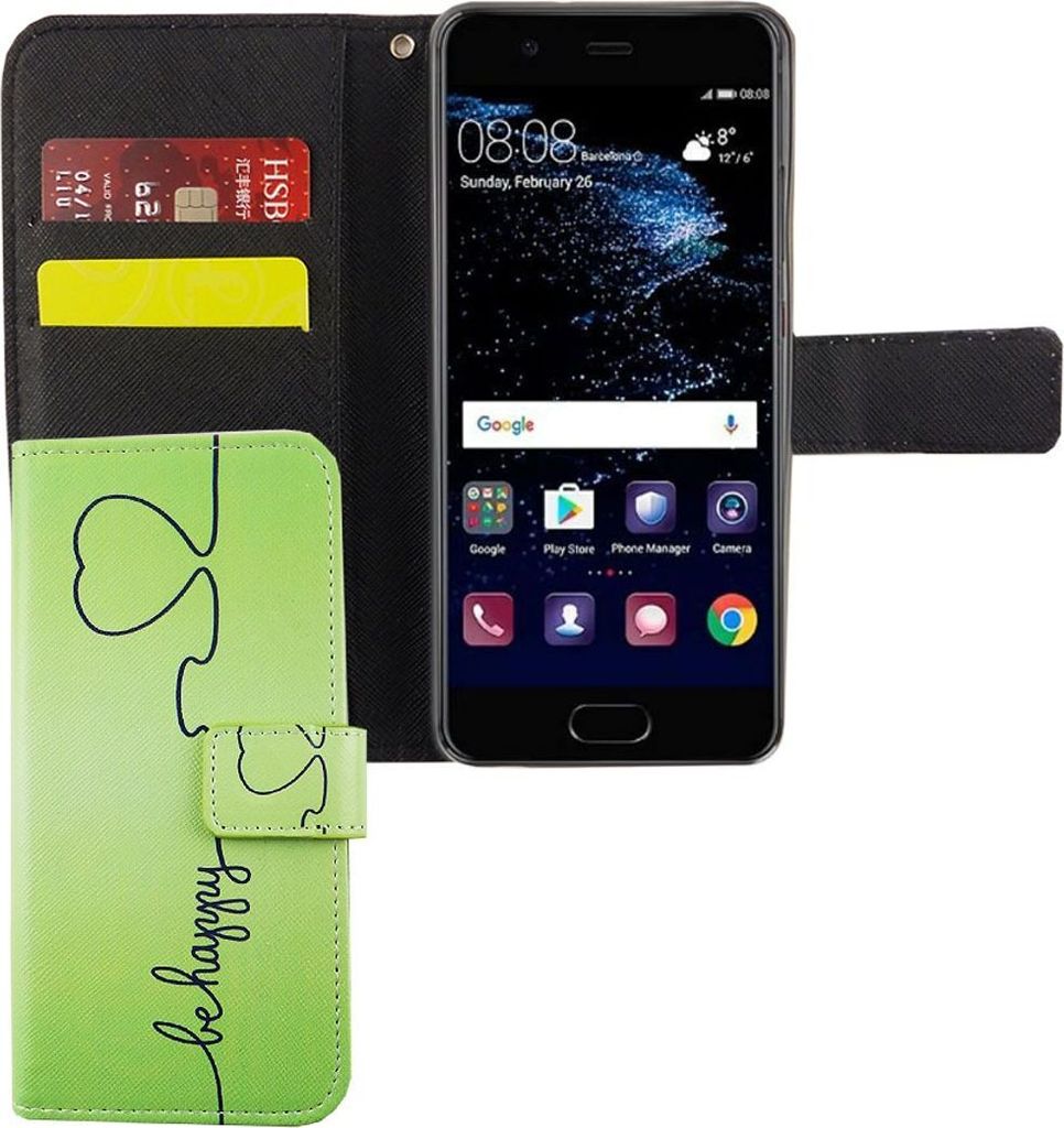 Handyhülle Tasche für Handy Huawei P10 Be Happy Grün