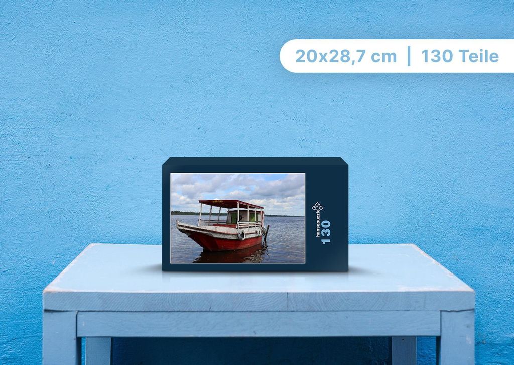 hansepuzzle 107160 - Boot Puzzle, 130 Teile, Fortbewegung, 28,7 x 20,0cm mit hochwertiger Aufbewahrung, Kartonbox und wiederverschließbarem Beutel