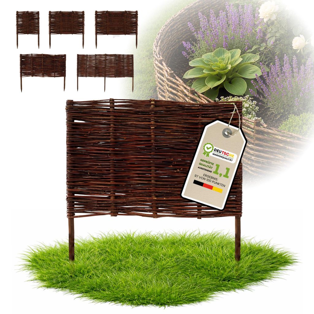 Floranica 1 Stück Beetbegrenzung Weide 60 cm x 60 cm – Produktbild 