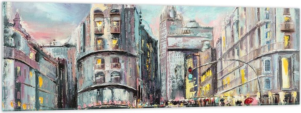 Bilder auf glas - Stadt Straße Haus - 160x50cm - Glasbilder - Wandbilder - Kunstdruck - zum Aufhängen bereit - Wanddekoration aus Glas - Glas Bil...