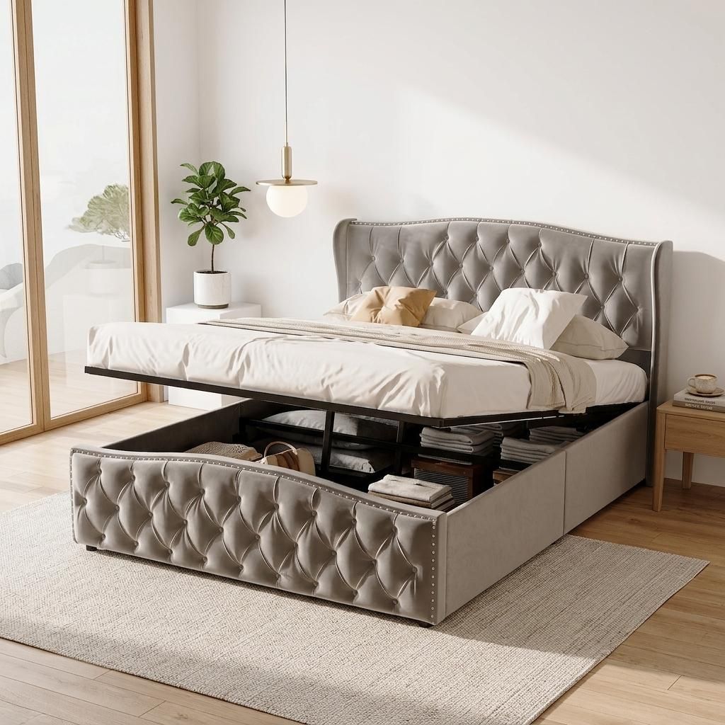 INONEFT Polsterbett Boxspringbett 140x200cm Bett mit Produktbild 