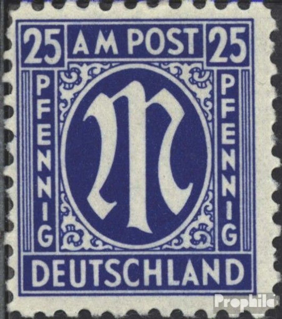 Briefmarken Bizone (Alliierte Besetzung) 1945 Mi 28A gezähnt 11, gestempelt AM-Post