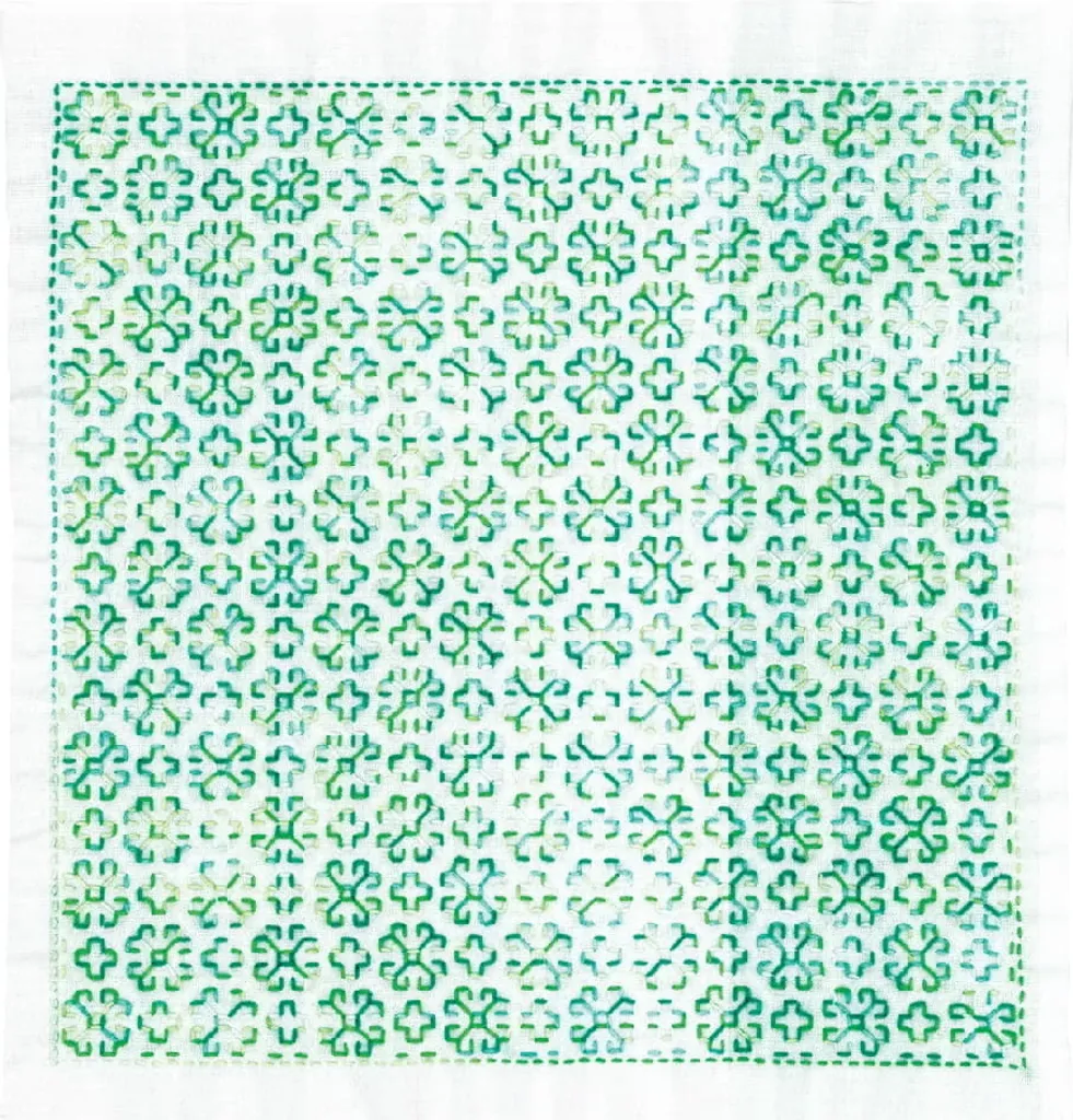 Sashiko Marguerite Olympus Kit Ricamo Giapponese - 34x34cm Cotone