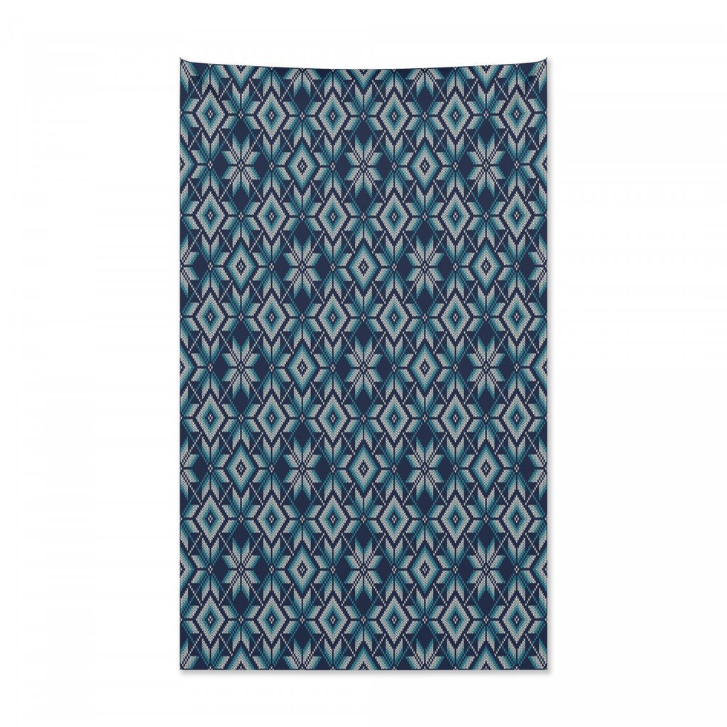 Abakuhaus Blau und weiß Wandteppich und Tagesdecke, Nordischer Winter aus Weiches Mikrofaser Stoff Kein Verblassen Klare Farben Waschbar, 140 x 23...