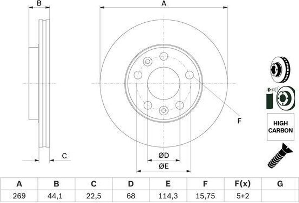 2x BOSCH Bremsscheibe 0 986 479 F65 für RENAULT Megane IV Produktbild 